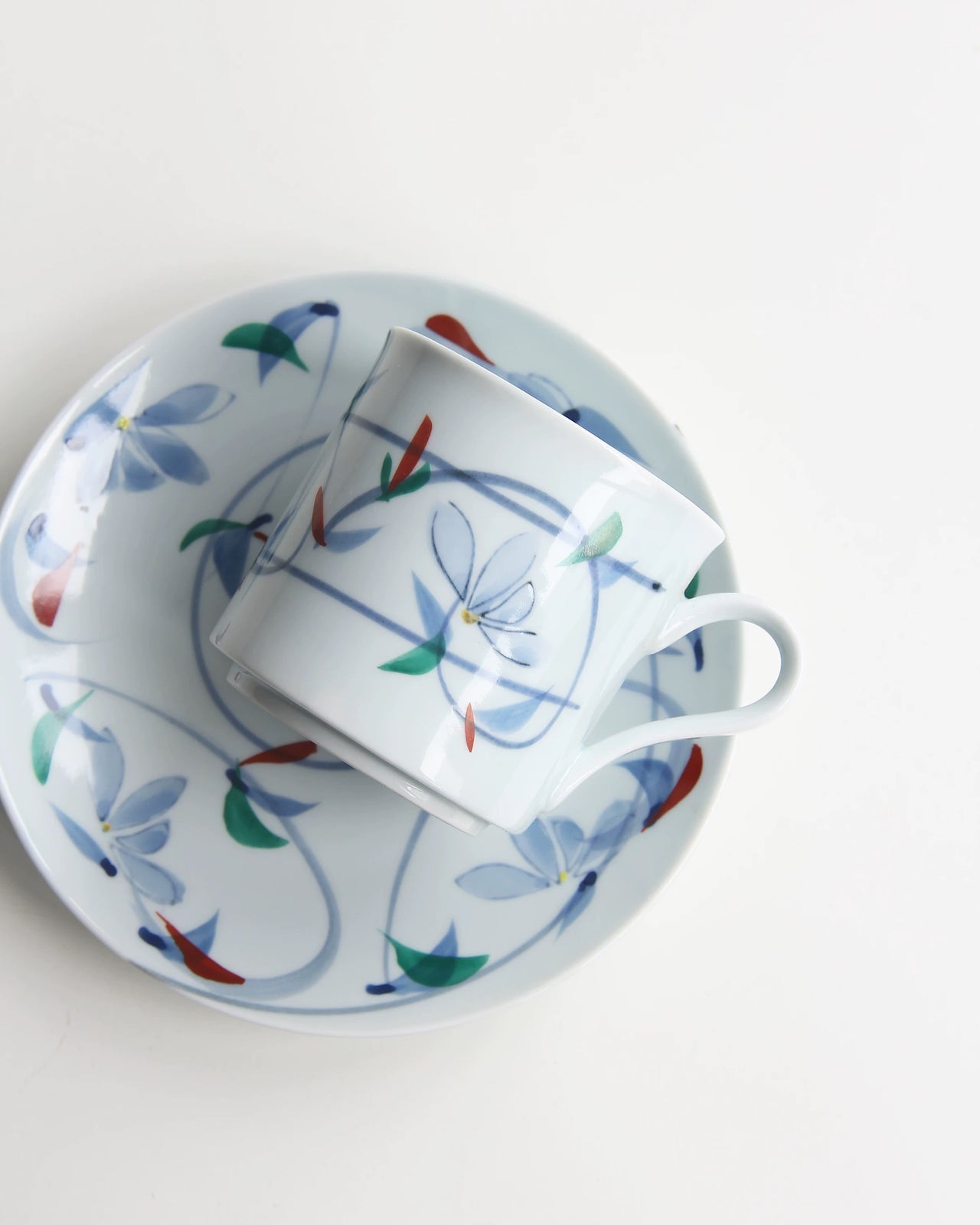 Hand Painted Espresso Cup and Saucer