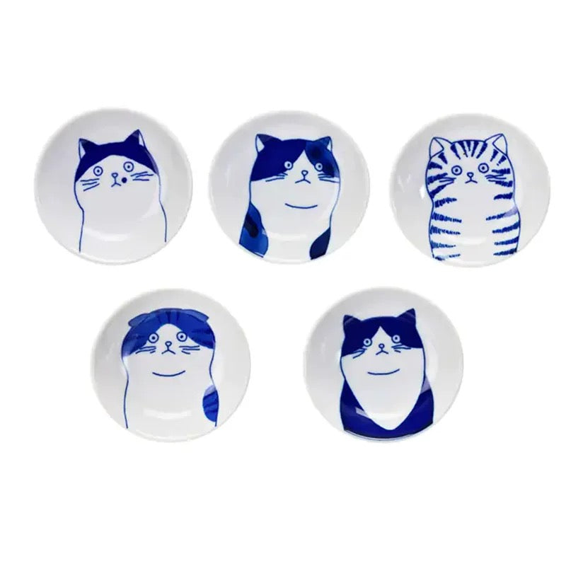 Daydreaming Cat Dipping Plate Set